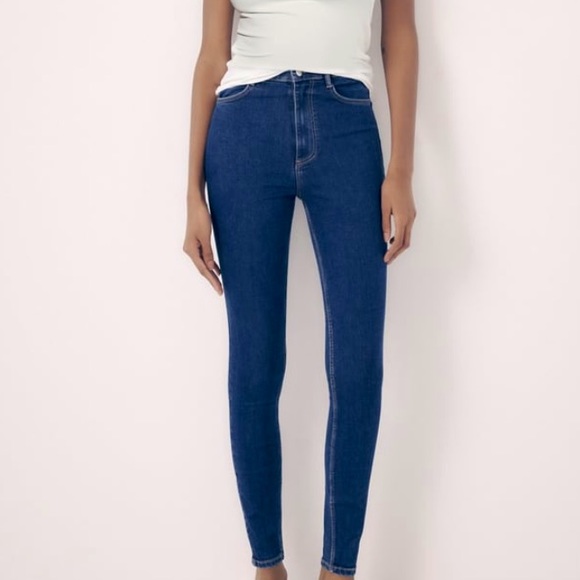 Zara Trafaluc Denim Collection Dark Blue Skinny Jeans - Picture 2 of 12